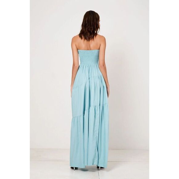 SWF Tie Up Tiered Maxi Dress Wedding Guest  Vacation Beach Dress size S NWT $409 - Picture 3 of 6